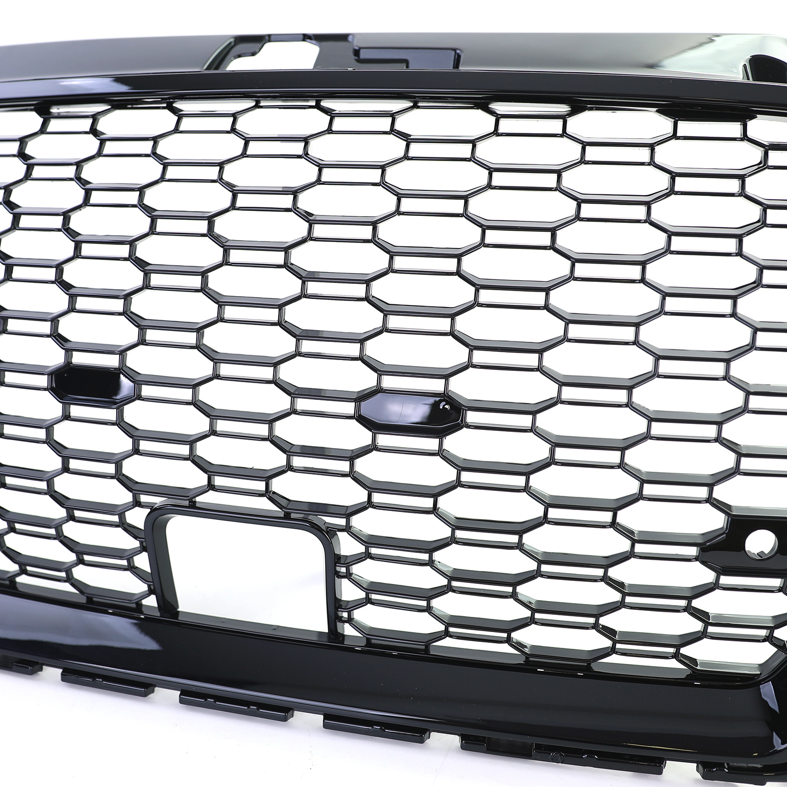 Honingraat grill geschikt voor Audi A3 8V 16-20 - Badgeloos - Zwart glans