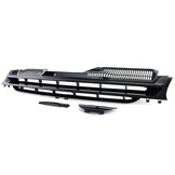 Autogrille geschikt voor VW Golf 5 03-09 - Badgeloos zwart - Inclusief halve maan