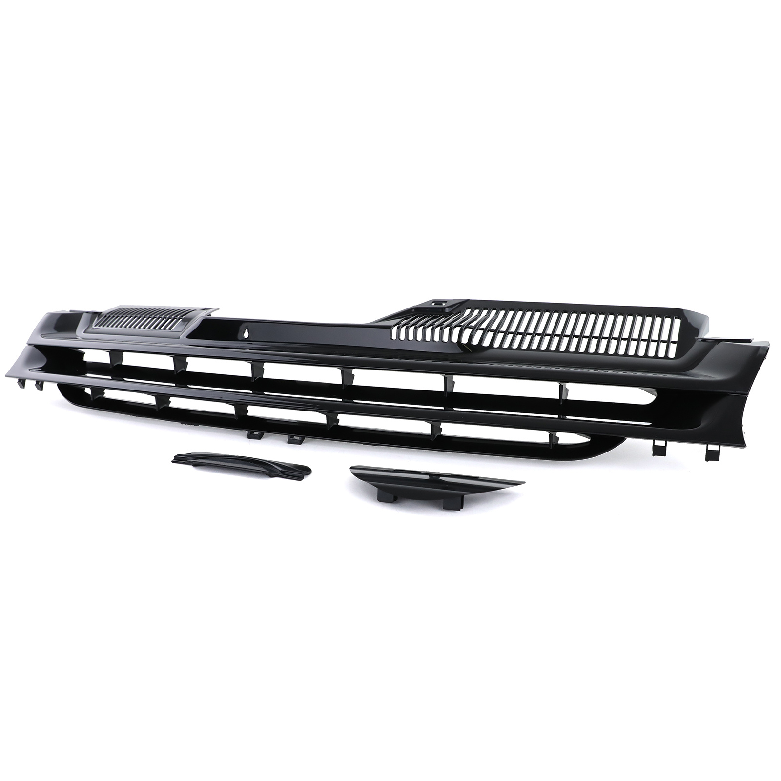Autogrille geschikt voor VW Golf 5 03-09 - Badgeloos zwart - Inclusief halve maan