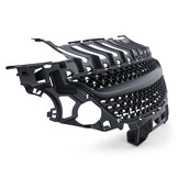 Autogrille geschikt voor Opel Adam vanaf 2012 - Sportief ontwerp - Badgeloos en zwart mat