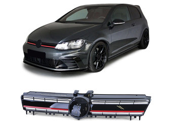 Autogrille - VW Golf 7 12-17 - Zwart Rood R Sport Look - Glanzend Zwart