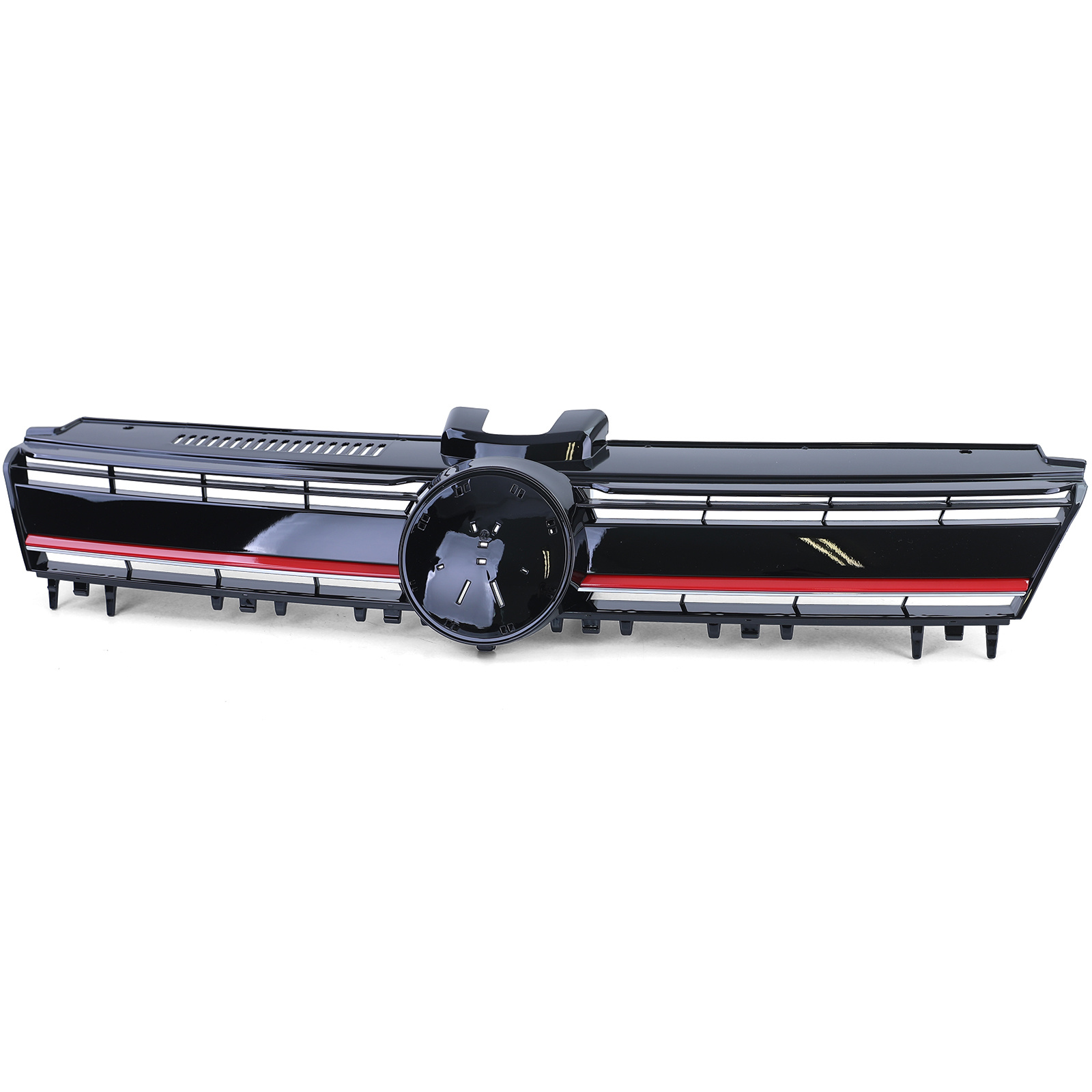 Autogrille - VW Golf 7 12-17 - Zwart Rood R Sport Look - Glanzend Zwart
