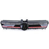 Autogrille - VW Golf 7 12-17 - Zwart Rood R Sport Look - Glanzend Zwart