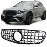 Autogrille geschikt voor Mercedes GLC X253 Coupe C253 15-19 - Sportieve look - Zwart Chroom