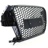 Honingraat grill - Audi Q3 8U 11-15 - Badgeloos - Zwart glans.