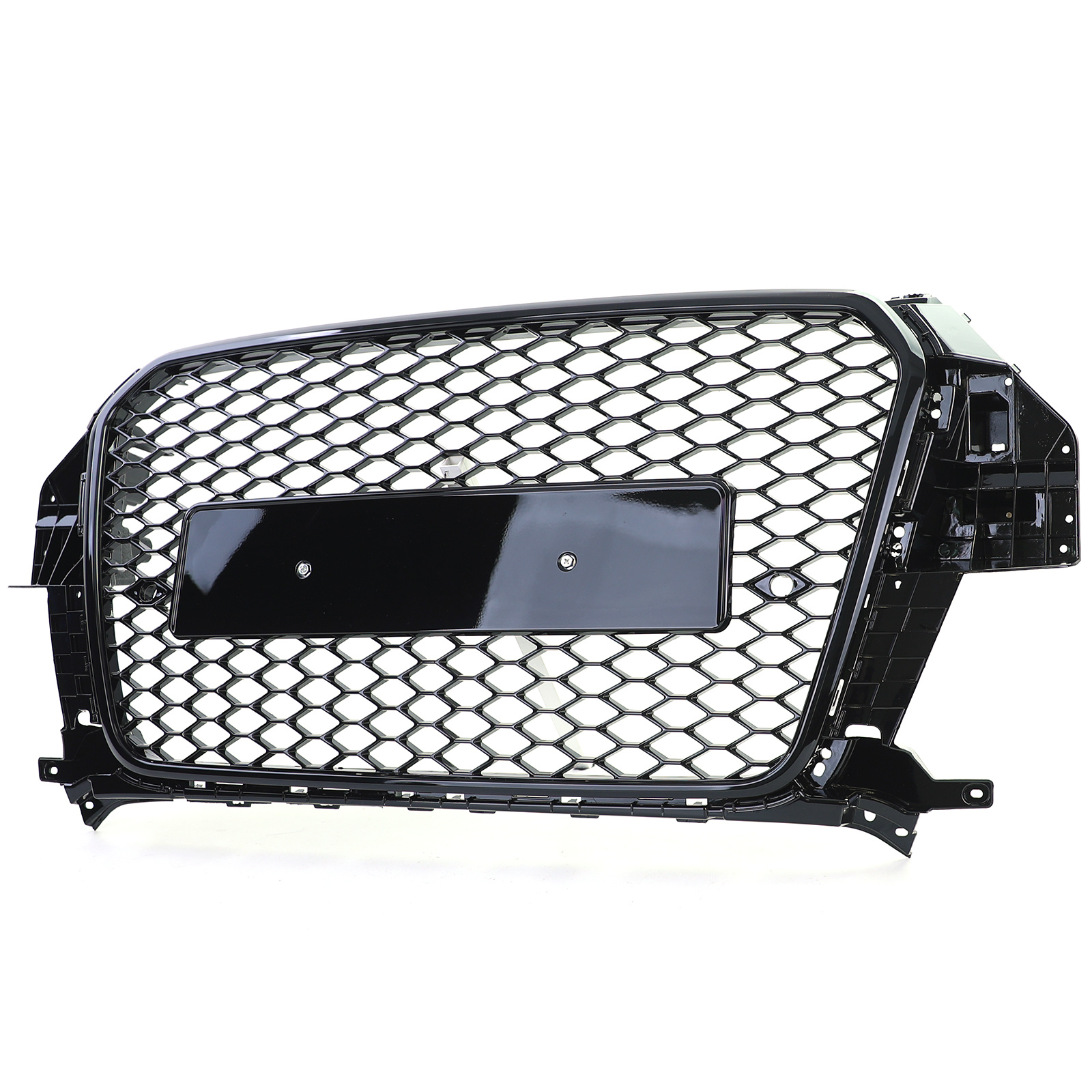 Honingraat grill - Audi Q3 8U 11-15 - Badgeloos - Zwart glans.
