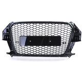 Honingraat grill - Audi Q3 8U 11-15 - Badgeloos - Zwart glans.
