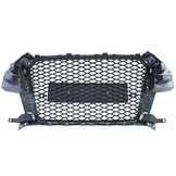 Honingraat grill - Audi Q3 8U 11-15 - Badgeloos - Zwart glans.