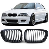 Autogrille - geschikt voor BMW 3 Serie E46 Coupe Cabrio 99-03 - Sport Grille - Performance Zwart Mat