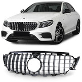 Autogrille geschikt voor Mercedes E-klasse W213 S213 16-20 - Sport optiek - Zwart/Chroom