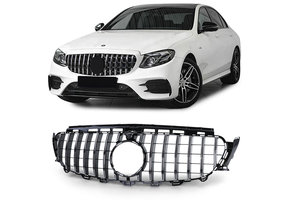 Autogrille - Mercedes E-klasse W213 S213 16-20 - Sport optiek - Zwart/Chroom