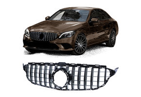 Autogrille - Mercedes C-klasse W205 S205 - Sport optiek - Zwart glanzend