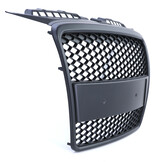 Honingraat grill geschikt voor Audi A3 8P 05-08 - Badgeless - Mat zwart