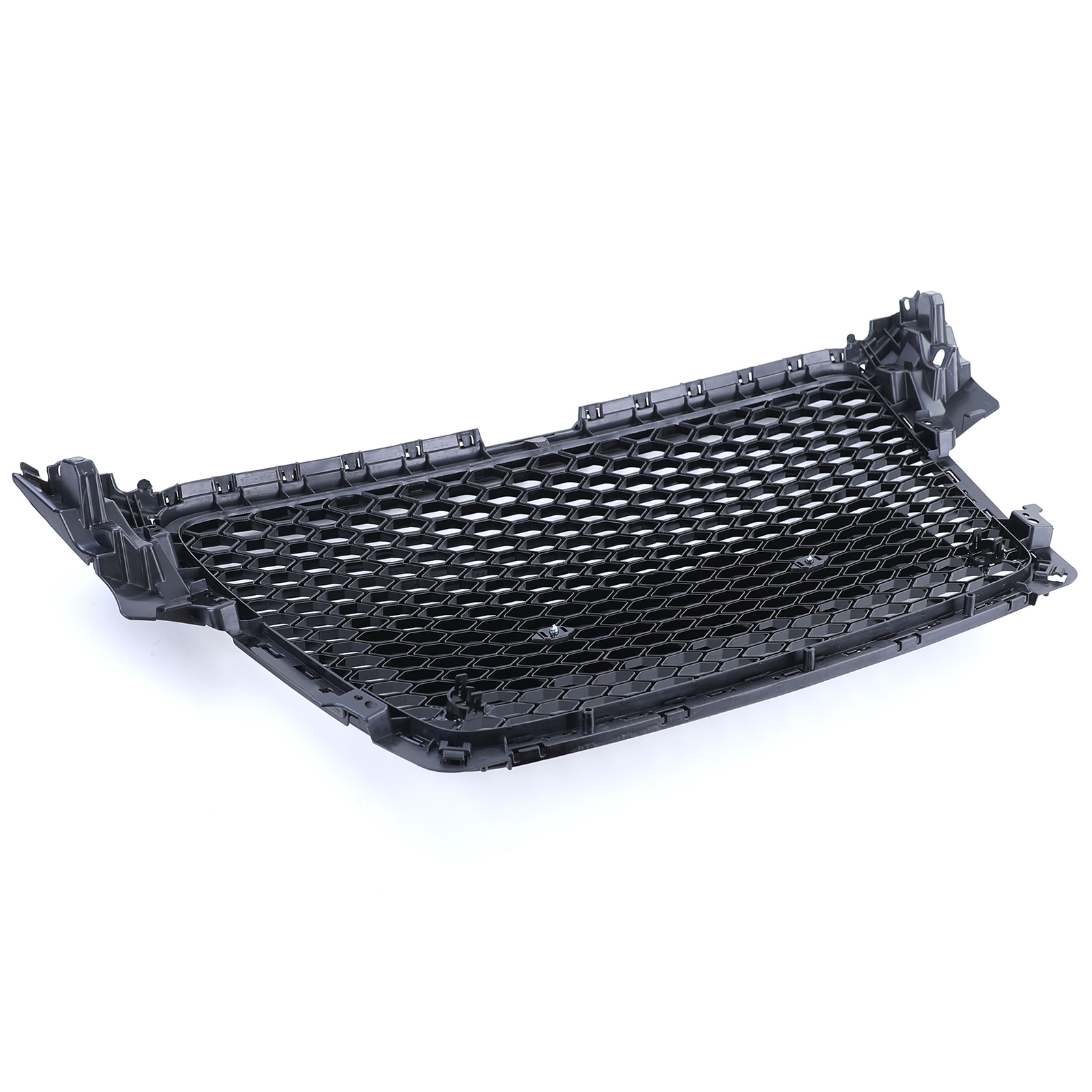 Honingraat Grill geschikt voor Audi A4 B8 8K 07-11 - Badgeloos - Zwart Glans