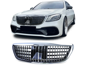 Autogrille - Mercedes S-klasse W222 - Badgeloos - Chroom