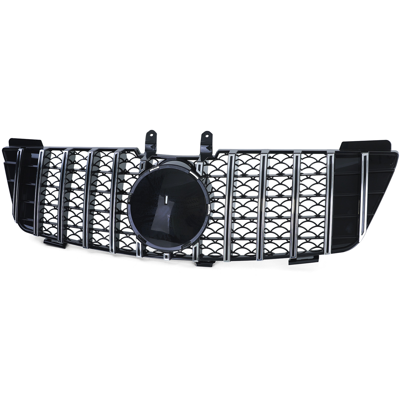 Autogrille - Mercedes M Klasse ML W164 05-08 - Sportieve Look - Glans Zwart/Chroom