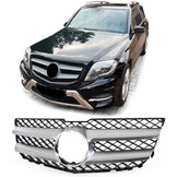 Autogrille geschikt voor Mercedes GLK X204 12-15 - Sport Optiek - Zwart Zilver Chroom