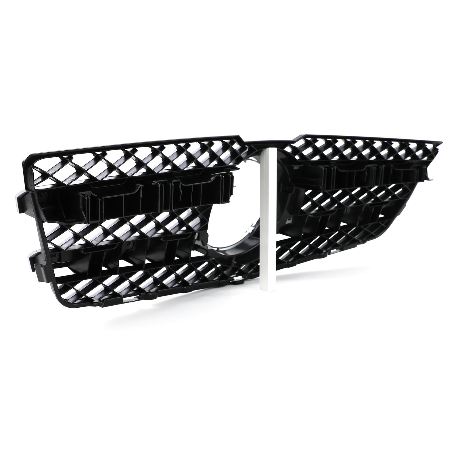 Sport radiateurrooster - Mercedes GLK X204 pre-facelift 08-12 - Zwart zilver - Chromen strips.