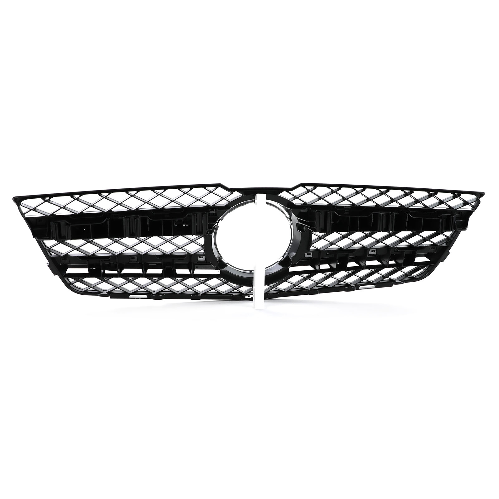 Sport radiateurrooster - Mercedes GLK X204 pre-facelift 08-12 - Zwart zilver - Chromen strips.