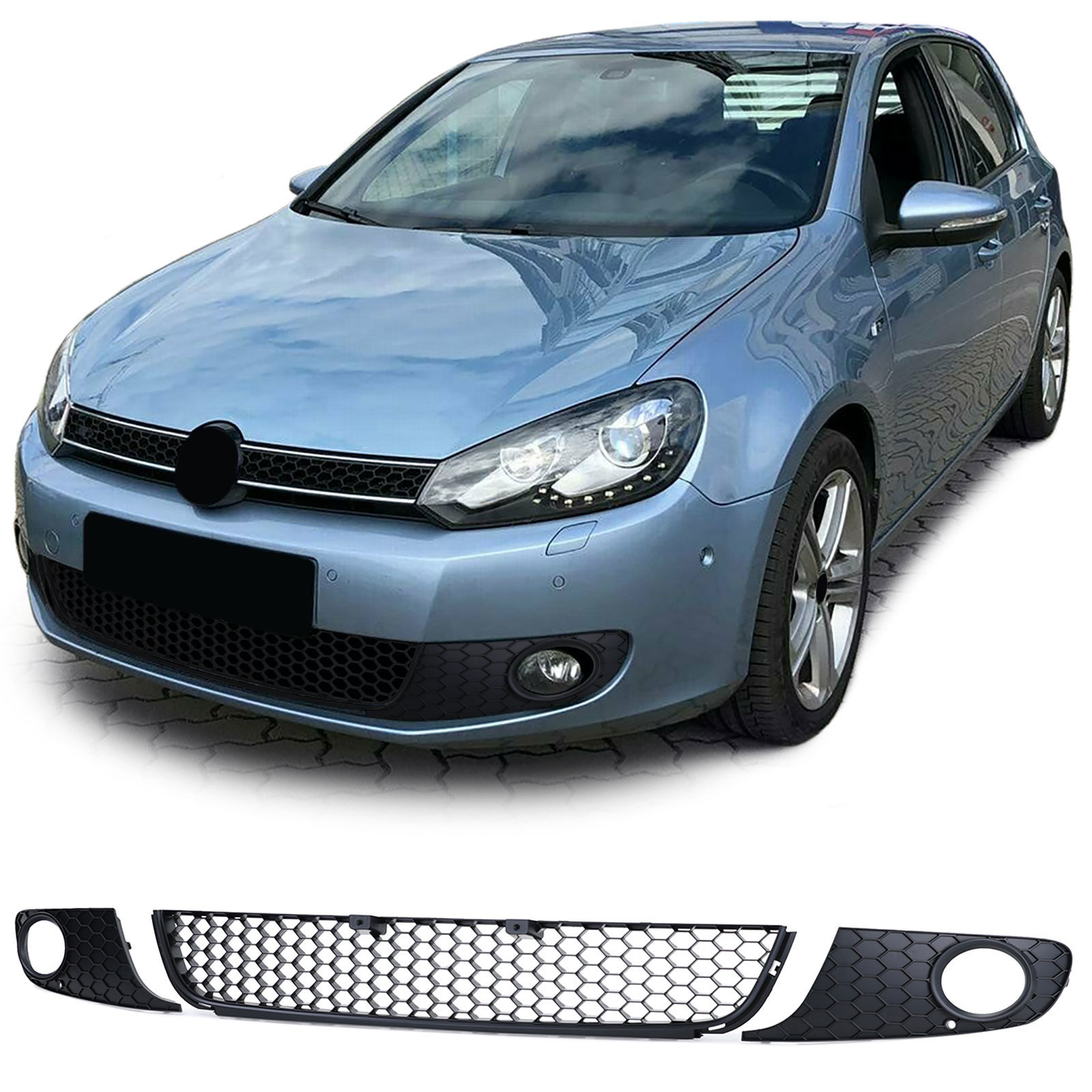 Autogrille geschikt voor VW Golf 6 08-13 - Sportoptiek - Honingraatdesign
