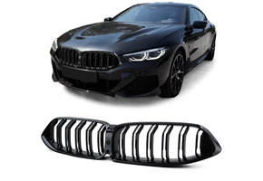 Radiateurgrille geschikt voor BMW 8 Serie G14 G15 G16 - Dubbele stang - Zwart glans