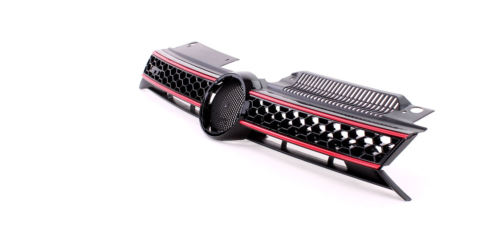 Honingraat grill geschikt voor VW Golf 6 GTI 08-13 - Sportief rooster - Zwart/rood