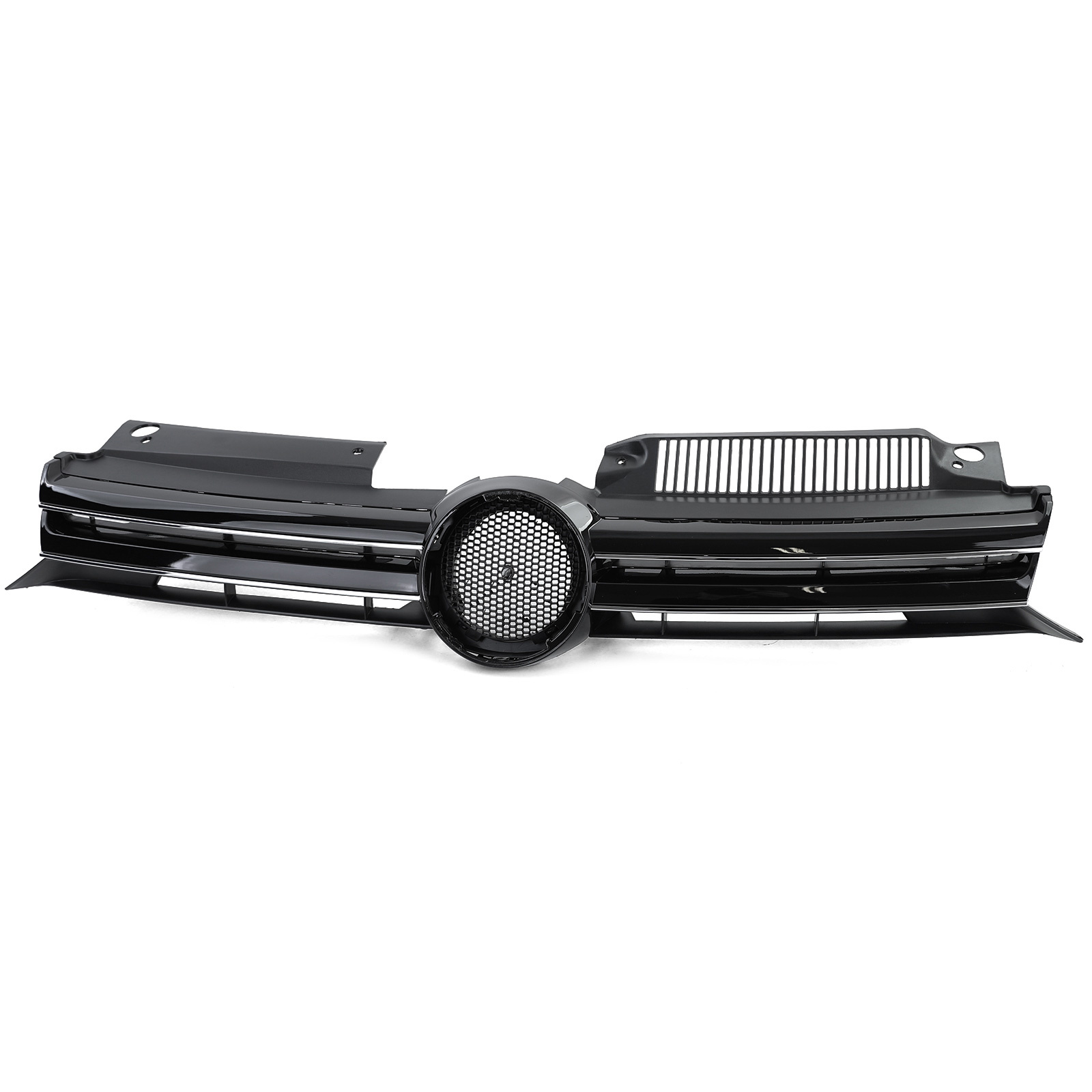 Autogrille - VW Golf 6 08-13 - Sportrooster - Zwart Glans met Chromen strips