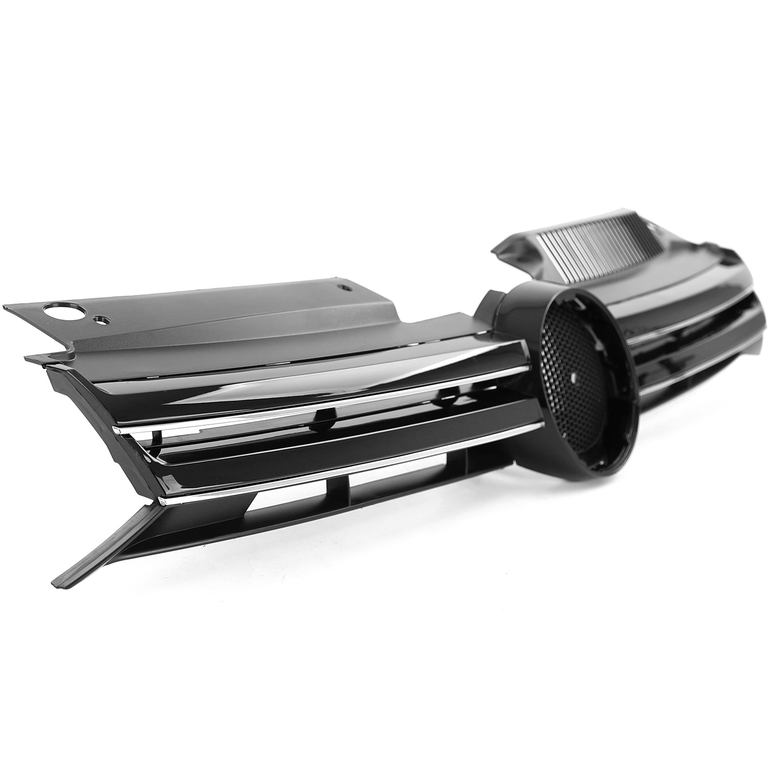 Autogrille - VW Golf 6 08-13 - Sportrooster - Zwart Glans met Chromen strips