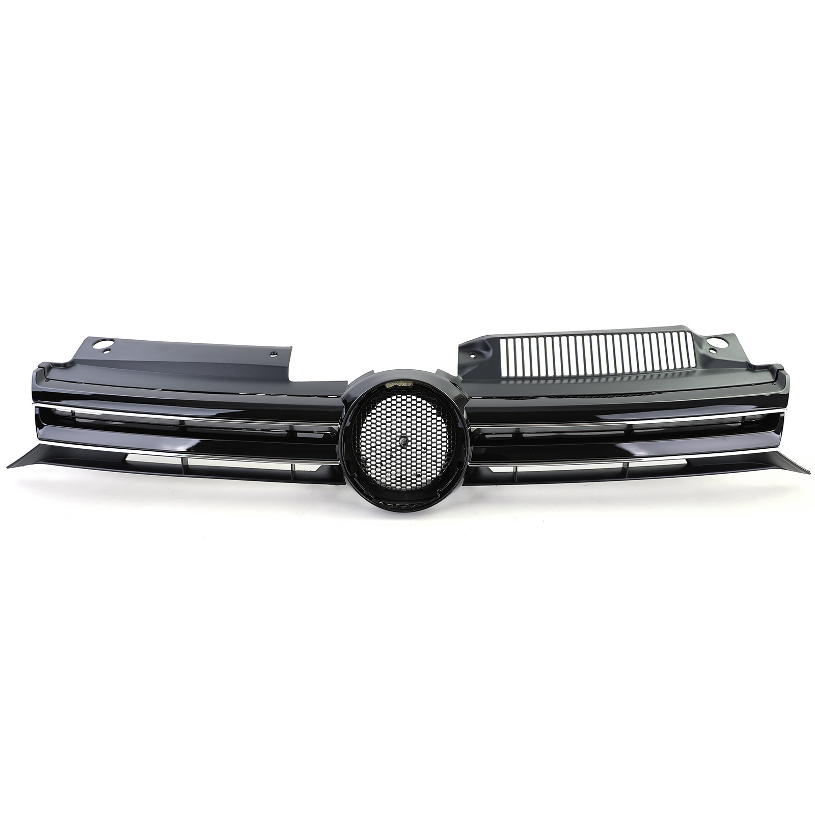 Autogrille - VW Golf 6 08-13 - Sportrooster - Zwart Glans met Chromen strips