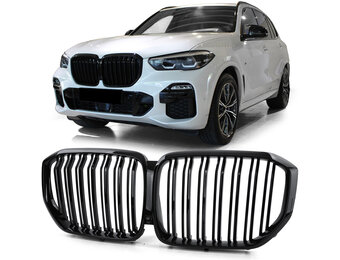 Radiateurrooster - BMW X5 G05 - Sportief design - Dubbele stang, glanzend zwart