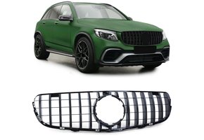Autogrille - Mercedes GLC X253 SUV 15-20 - Sport rooster - Glanzend zwart