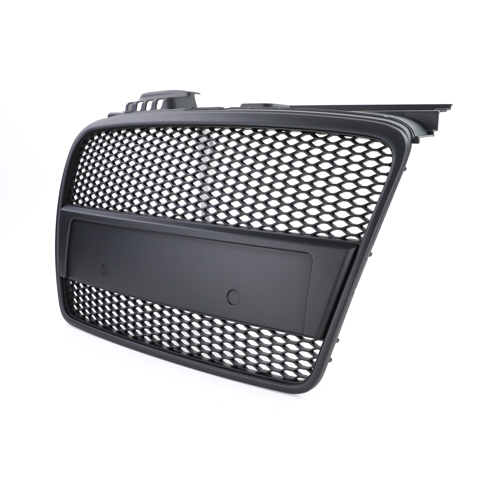 Honingraat grill geschikt voor Audi A4 B7 04-07 - Sportversie mat zwart - Badgeloze honingraatdesign.