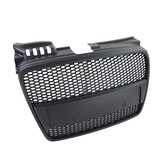 Honingraat grill geschikt voor Audi A4 B7 04-07 - Sportversie mat zwart - Badgeloze honingraatdesign.