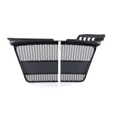 Honingraat grill geschikt voor Audi A4 B7 04-07 - Sportversie mat zwart - Badgeloze honingraatdesign.