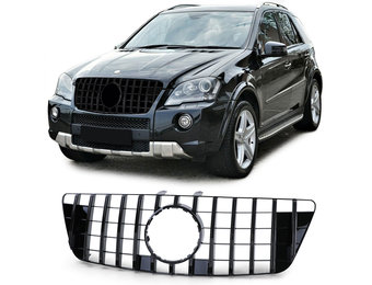Autogrille - Mercedes M Klasse W164 Facelift 08-11 - Sportieve look - Zwart Glans