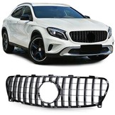 Autogrille geschikt voor Mercedes GLA X156 17-20 - Sportief rooster - Glanzend Zwart
