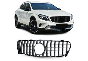 Autogrille geschikt voor Mercedes GLA X156 17-20 - Sportief rooster - Glanzend Zwart
