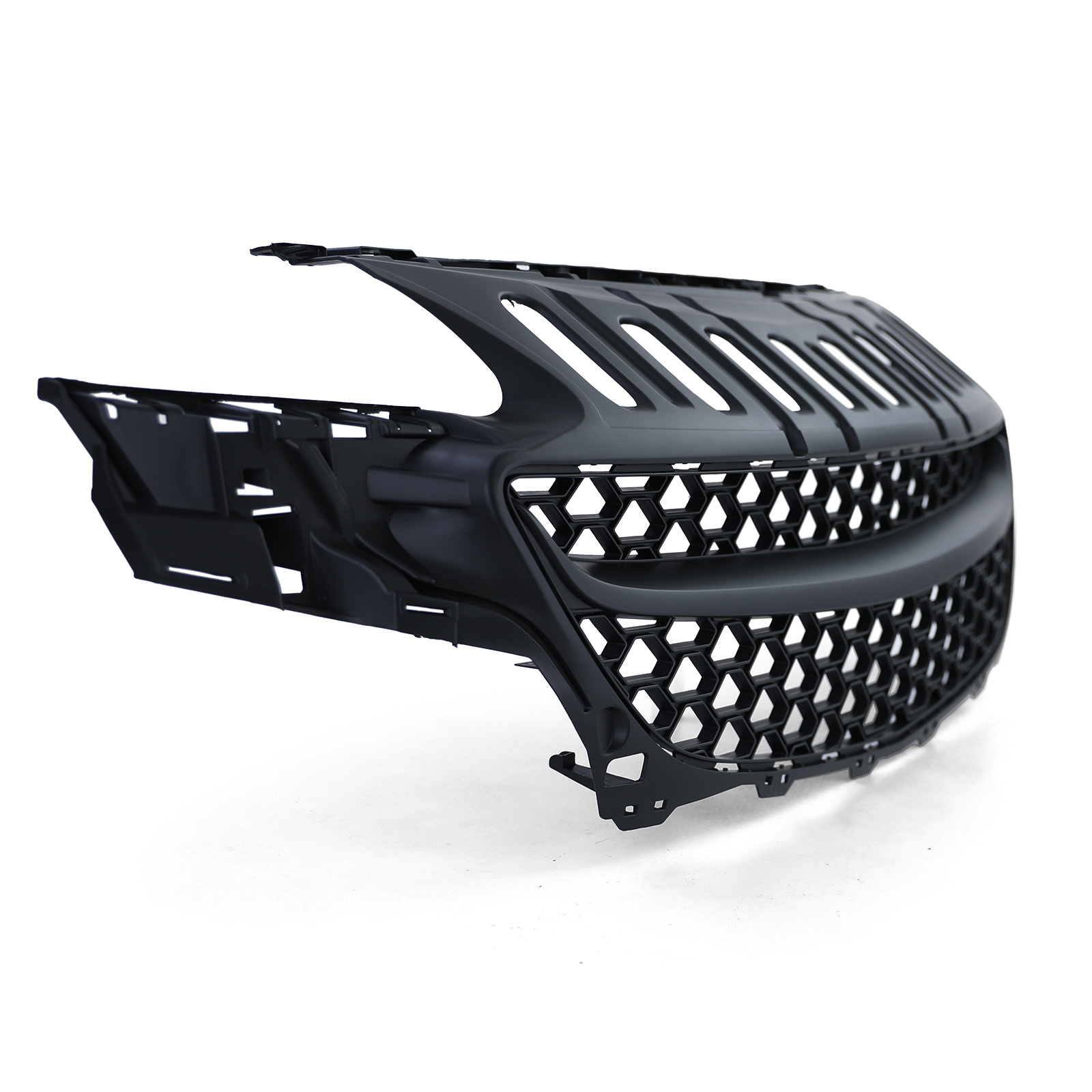 Autogrille - Opel Corsa E 2014 - Zwart - Badgeloos, sportieve look