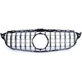 Autogrille - geschikt voor Mercedes C klasse W205 S205 13-18 - Sport rooster - Glans zwart/chroom - Passend voor
