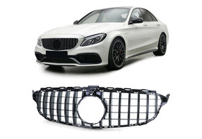 Autogrille geschikt voor Mercedes C-klasse W205 S205 14-18 - Zwarte glans - Sport optiek