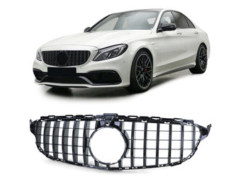Autogrille - Mercedes C-klasse W205 S205 14-18 - Zwarte glans - Sport optiek