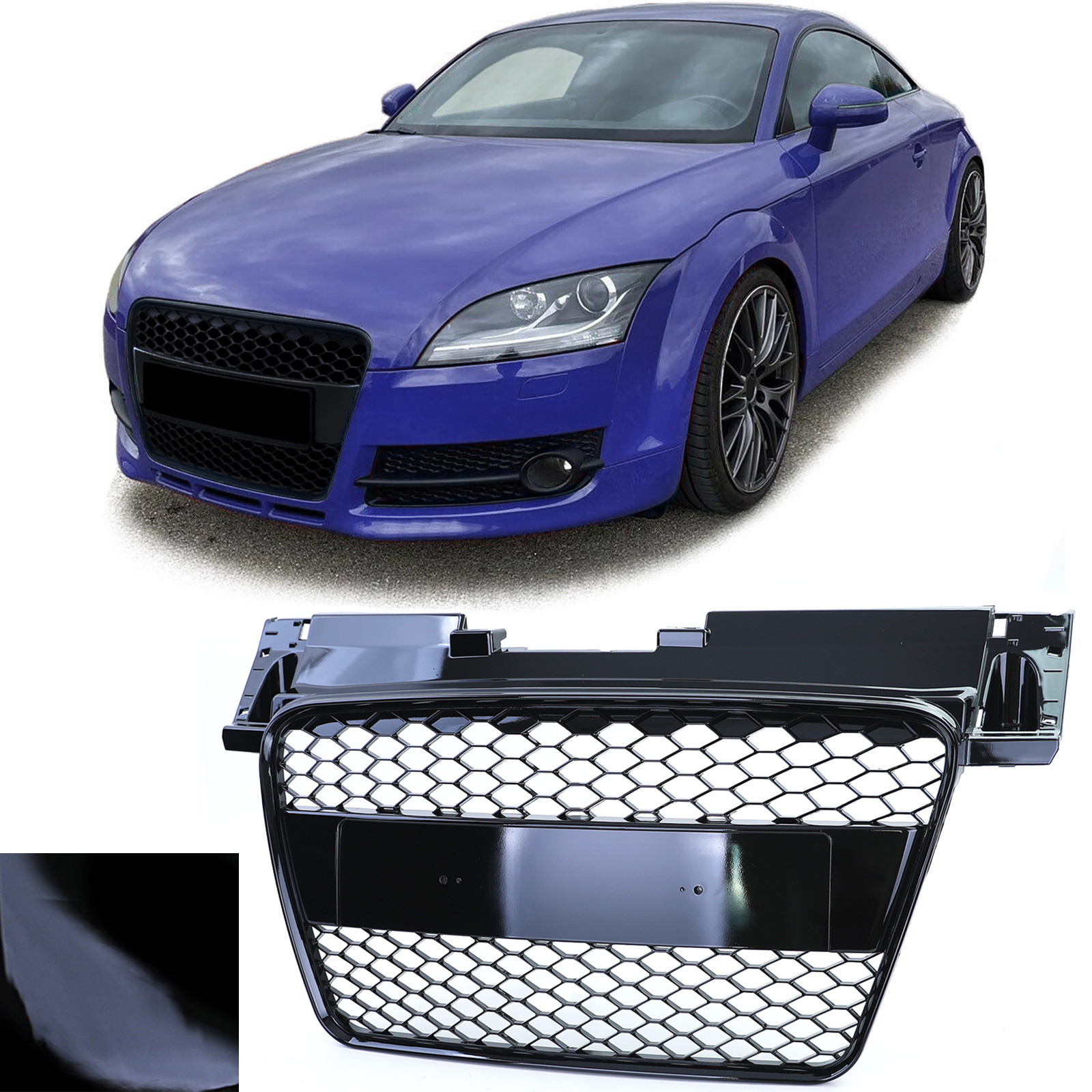Honingraat grill - Audi TT 8J 06-10 - zwart glanzend - sportieve look