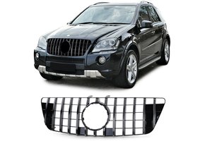 Autogrille - Mercedes M Klasse ML W164 08-11 - Zwart Glans/Chroom - Sportief Verbeterde Look