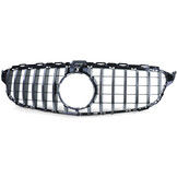 Autogrille geschikt voor Mercedes C Klasse W205 S205 - Zwart Glanzend Chroom - Sport Optiek