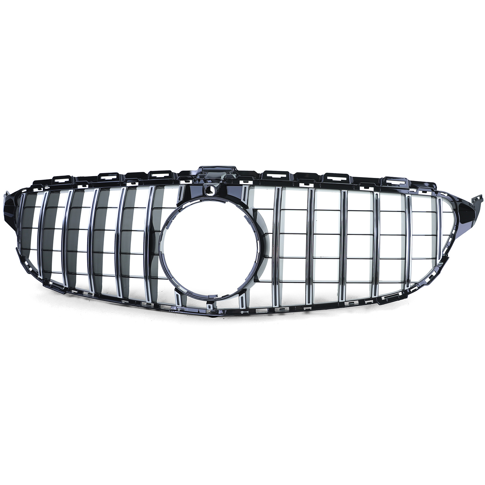 Autogrille geschikt voor Mercedes C Klasse W205 S205 - Zwart Glanzend Chroom - Sport Optiek