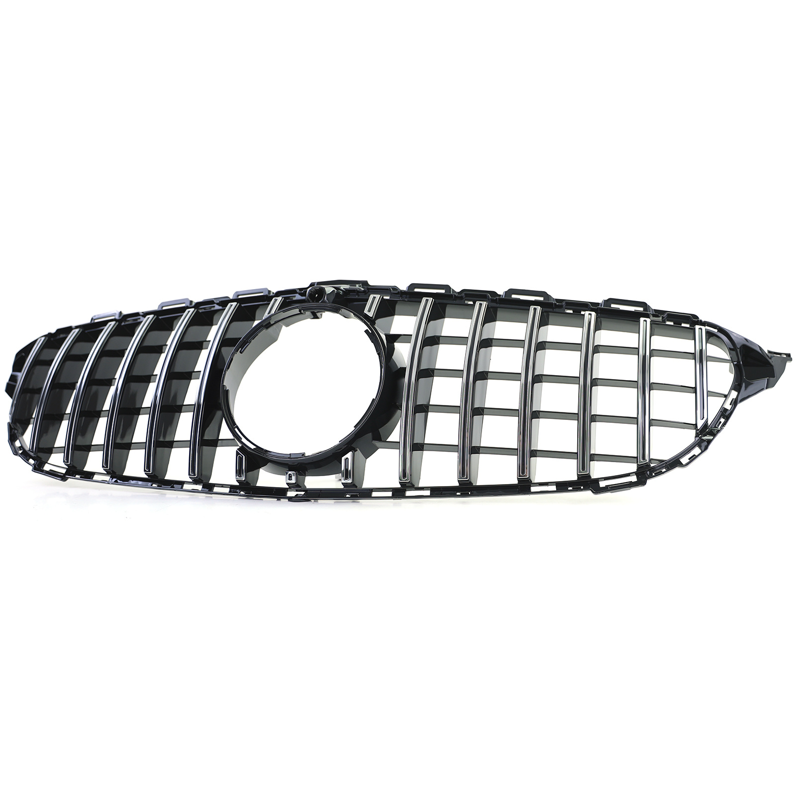 Autogrille geschikt voor Mercedes C Klasse W205 S205 - Zwart Glanzend Chroom - Sport Optiek