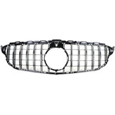 Autogrille geschikt voor Mercedes C Klasse W205 S205 - Zwart Glanzend Chroom - Sport Optiek