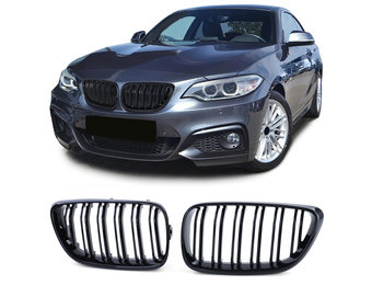 Sportgrille - BMW 2 Serie F22 F23 14-16 - Dubbele stang - Zwart glans