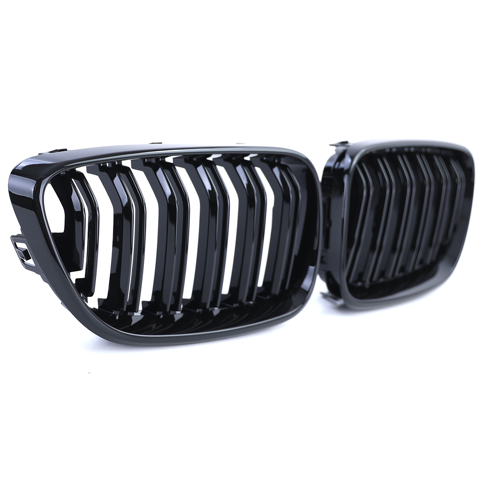 Sportgrille - geschikt voor BMW 2 Serie F22 F23 14-16 - Dubbele stang - Zwart glans