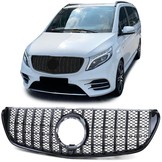 Autogrille geschikt voor Mercedes V Klasse W447 pre-facelift - Sport optiek - Zwart glans